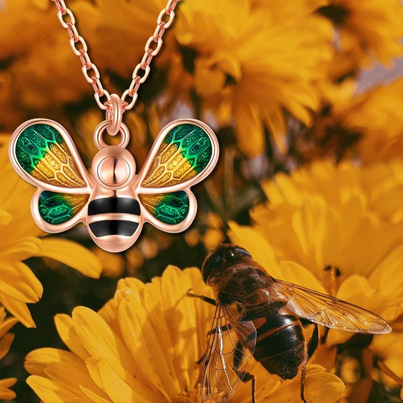 18K Rose Gold Bees Pendant Necklace
