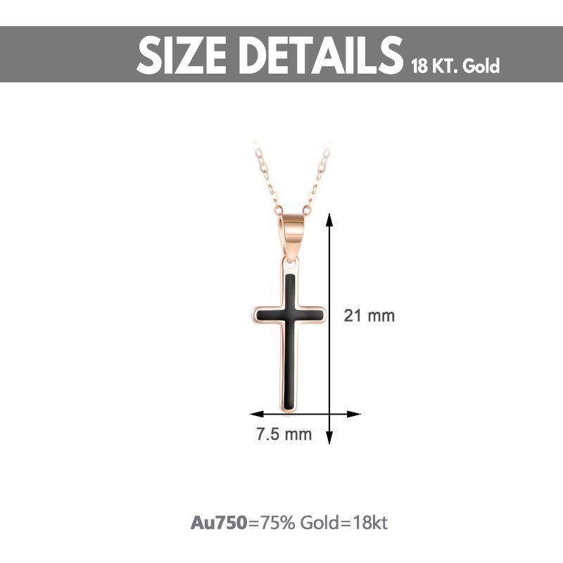 18K Rose Gold Cross Pendant Necklace