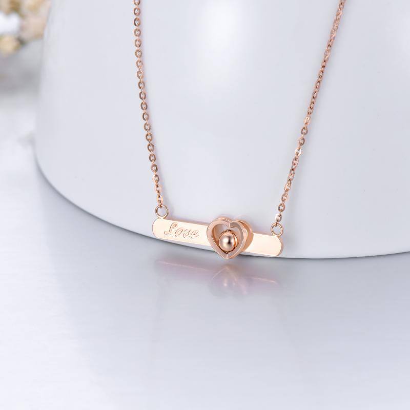 18K Rose Gold Heart Pendant Necklace