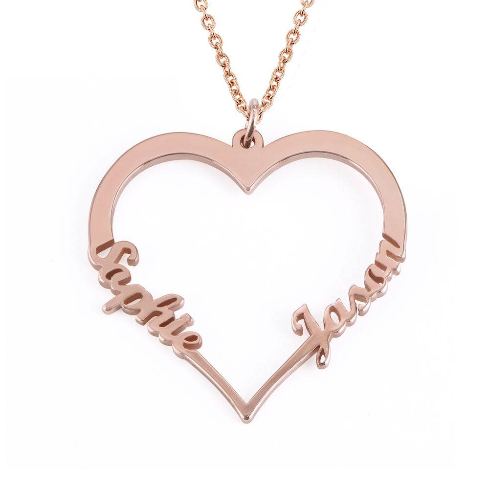 18k Rose Gold Plated Heart Necklace - Unique Gifts for Her