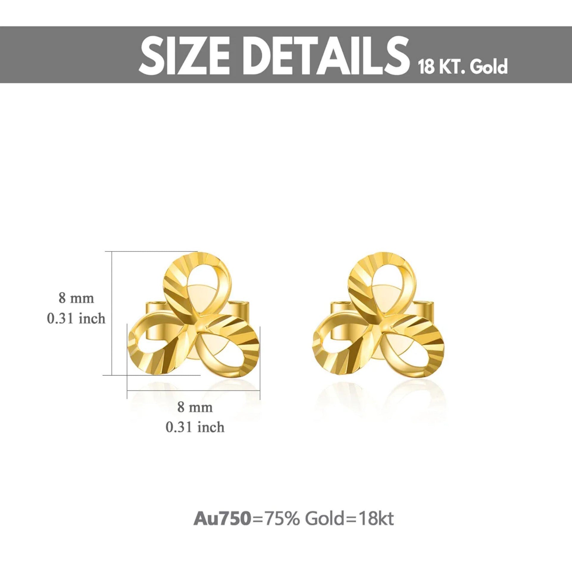 18K Gold Shamrock Drop Earrings