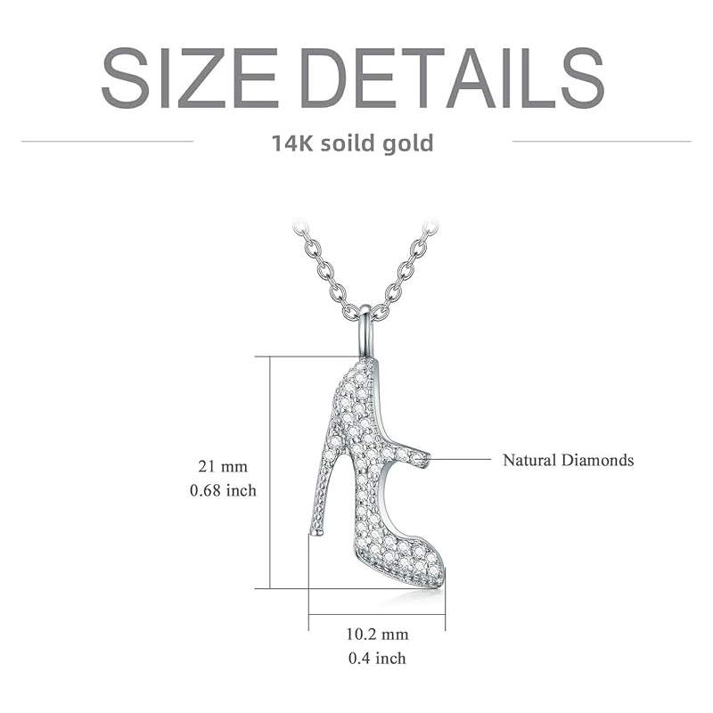 Sterling Silver Cubic Zirconia High Heel Shoes Necklace for Women