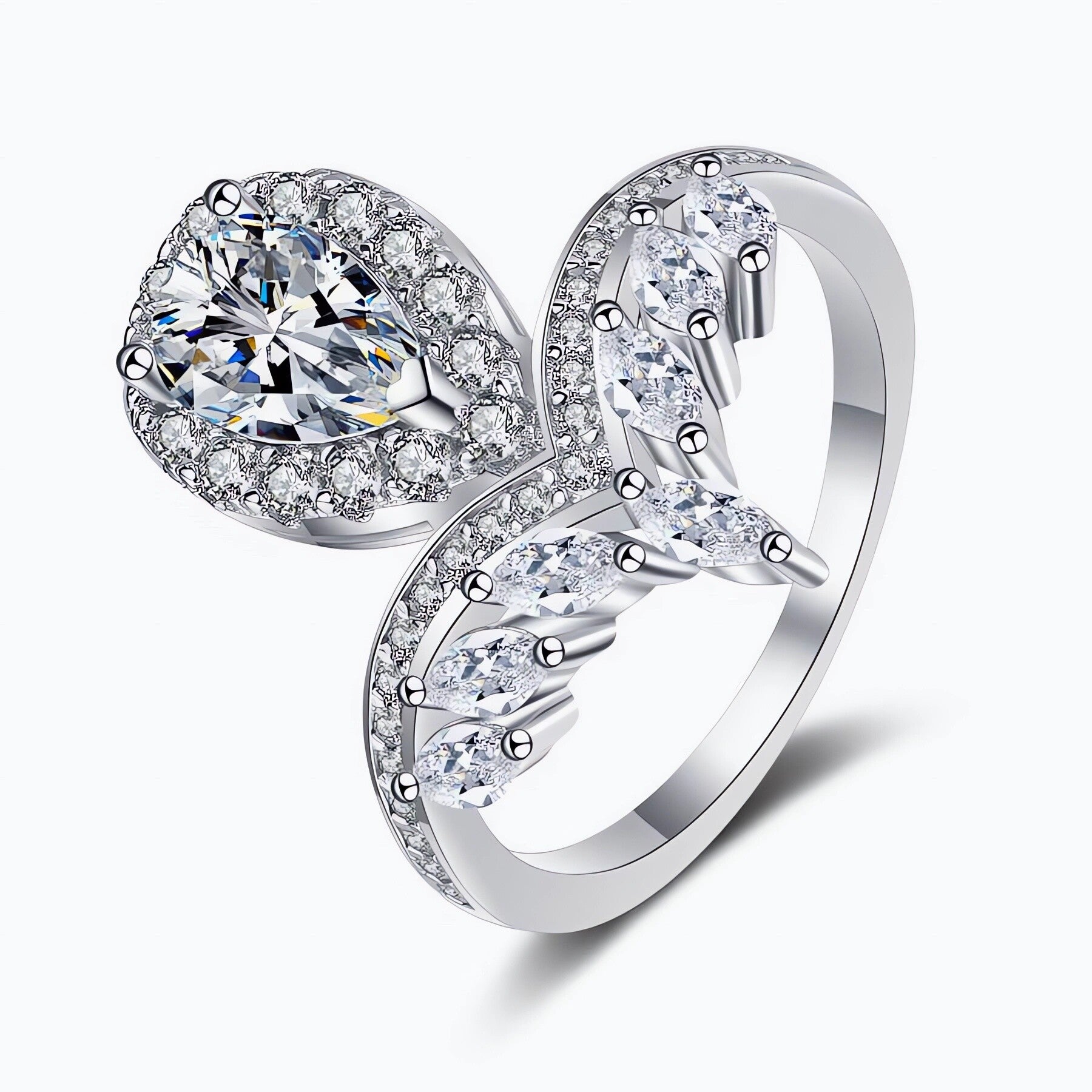 10K White Gold Moissanite Wedding Ring