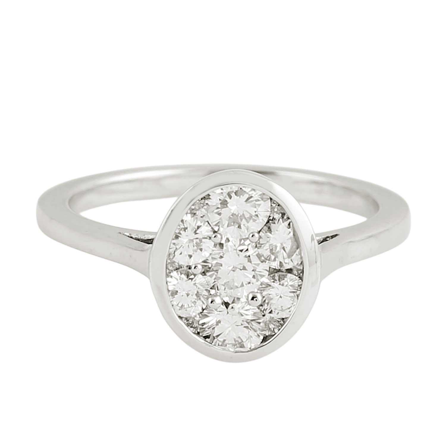 18K White Gold Studded Natural Diamond Cocktail Ring