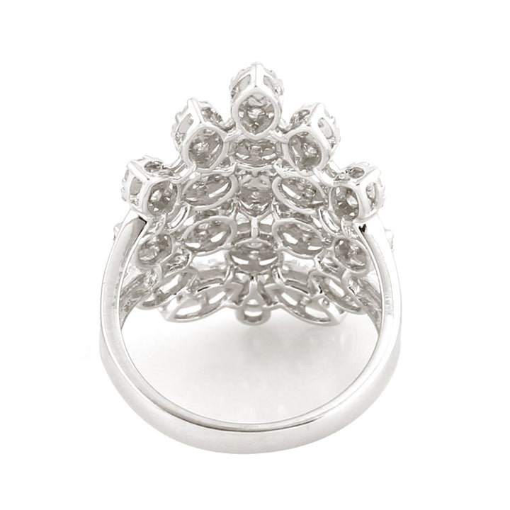 18k White Gold Genuine White Diamond Cocktail Ring -  - Aureus Boutique