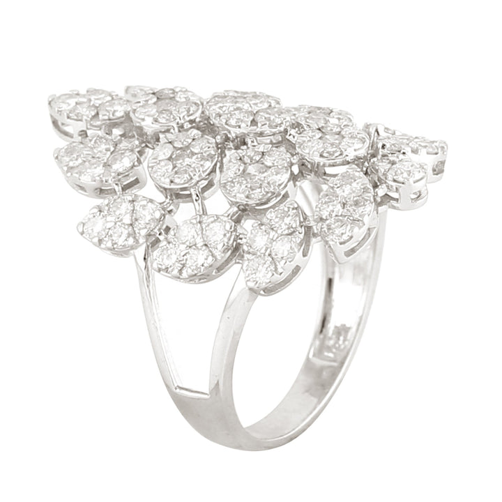 18k White Gold Genuine White Diamond Cocktail Ring -  - Aureus Boutique