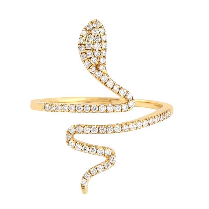 18k Yellow Gold Diamond Wrap Snake Ring -  - Aureus Boutique