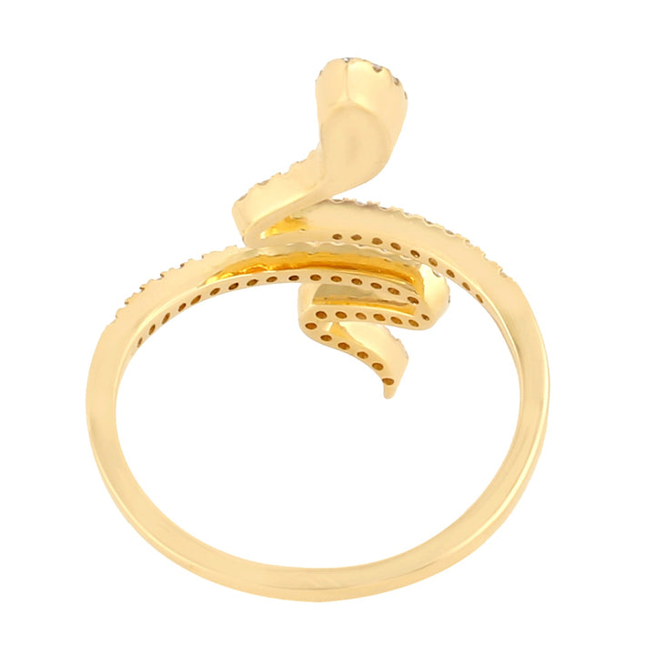 18k Yellow Gold Diamond Wrap Snake Ring -  - Aureus Boutique