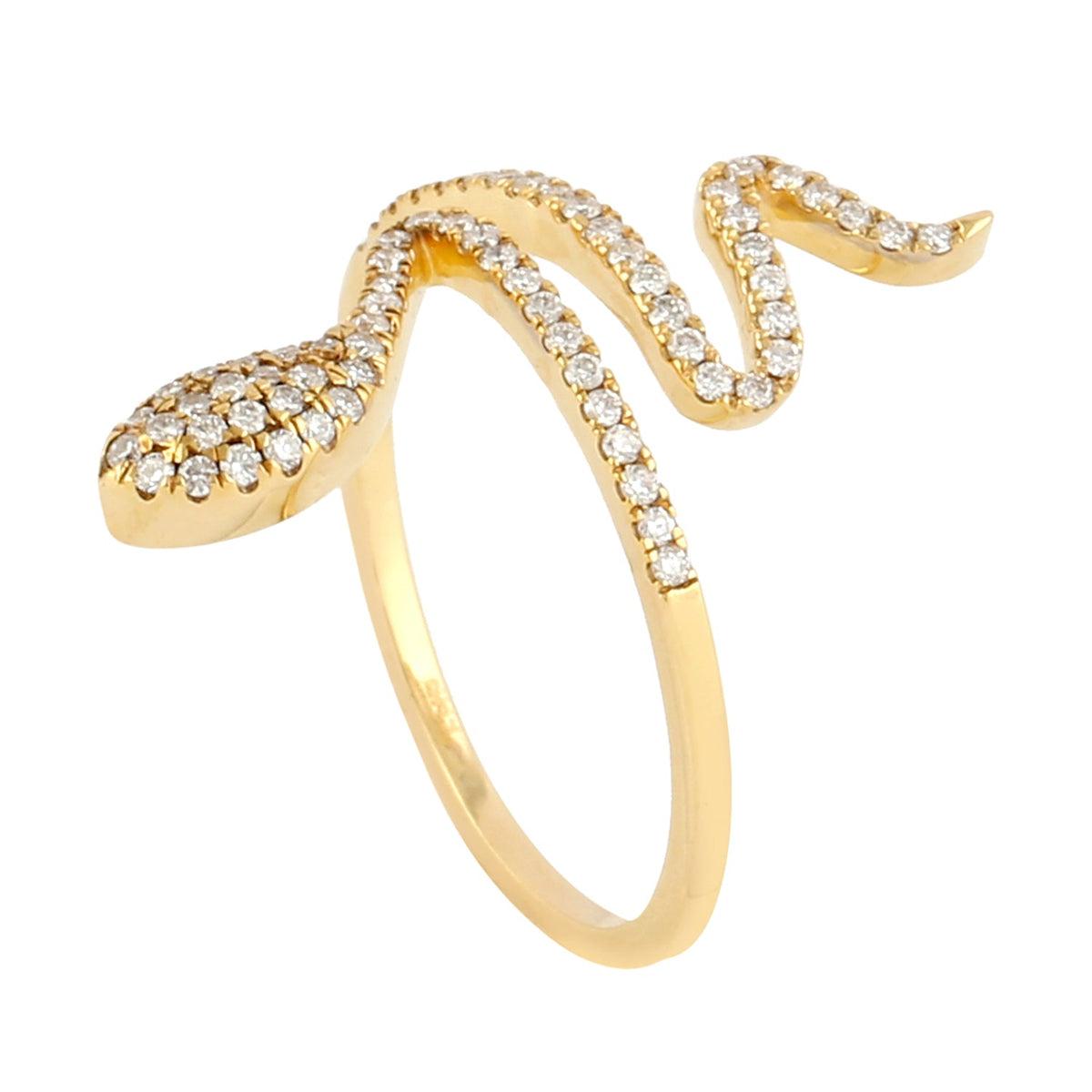 18k Yellow Gold Diamond Wrap Snake Ring -  - Aureus Boutique