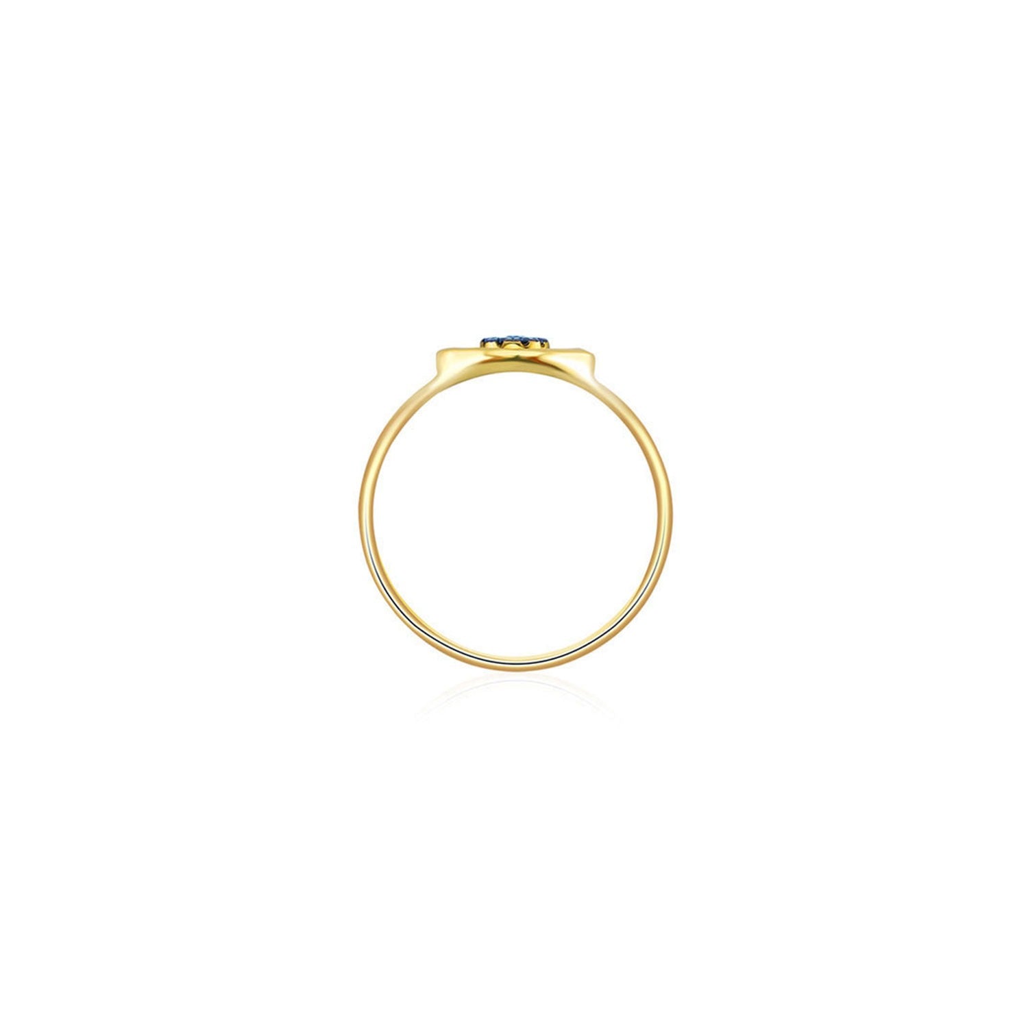 18k Yellow Gold Evil Eye Sapphire Diamond Ring -  - Aureus Boutique