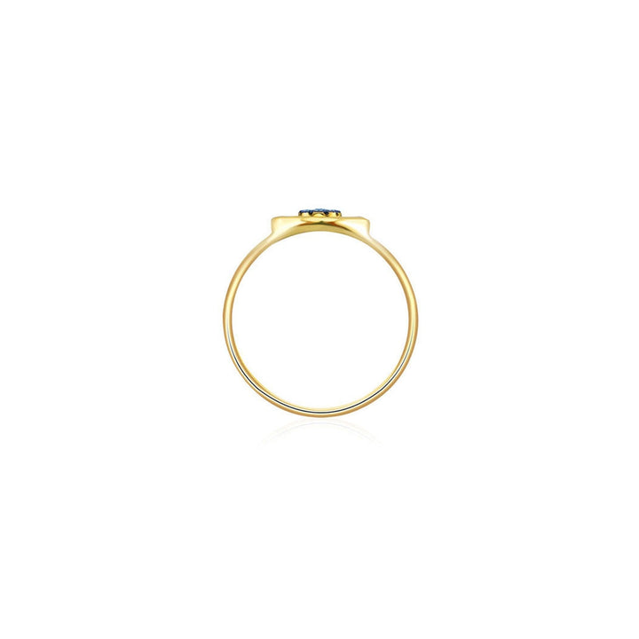 18k Yellow Gold Evil Eye Sapphire Diamond Ring -  - Aureus Boutique