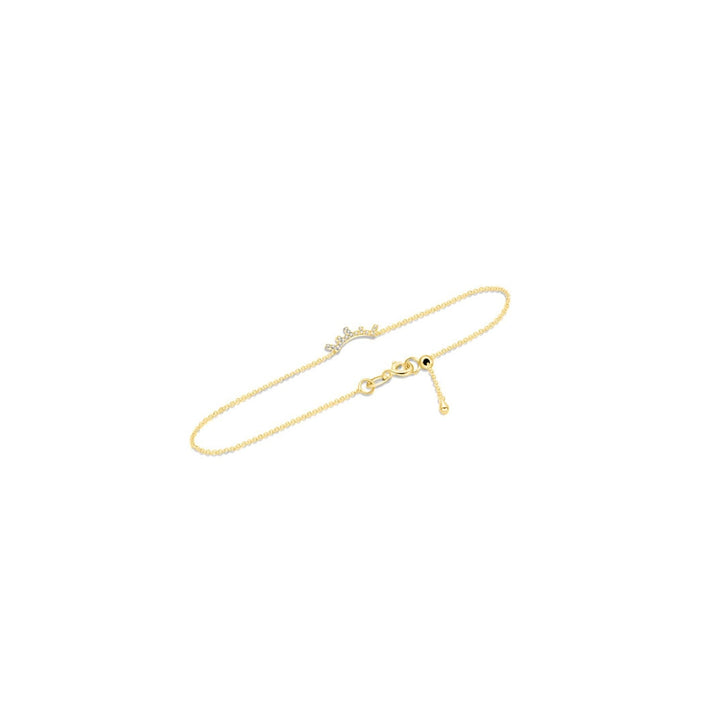 18k Yellow Gold Eyelash Shape Diamond Bracelet -  - Aureus Boutique