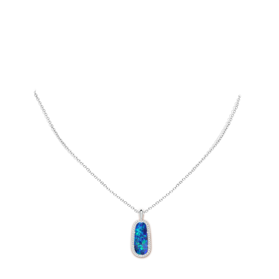 GIA Certified Oval Black Opal Twisted Rope Pendant