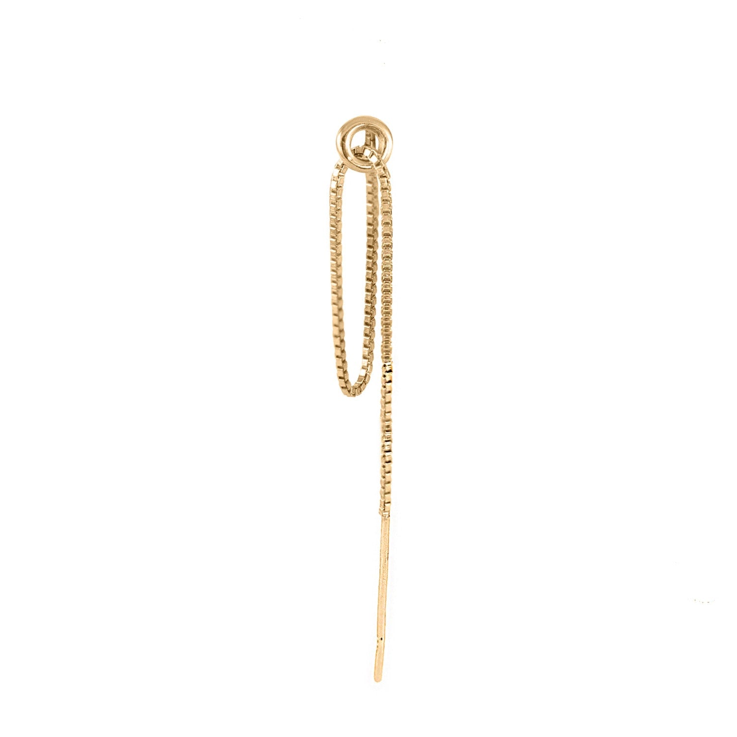 Hoop & Chain Single Earring - Gold