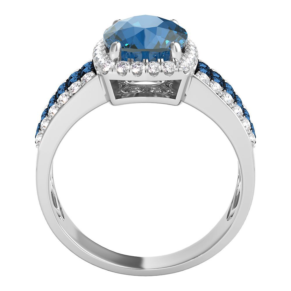 London Blue Topaz & 3/4 ct. tw. Diamond Ring in 14K White Gold