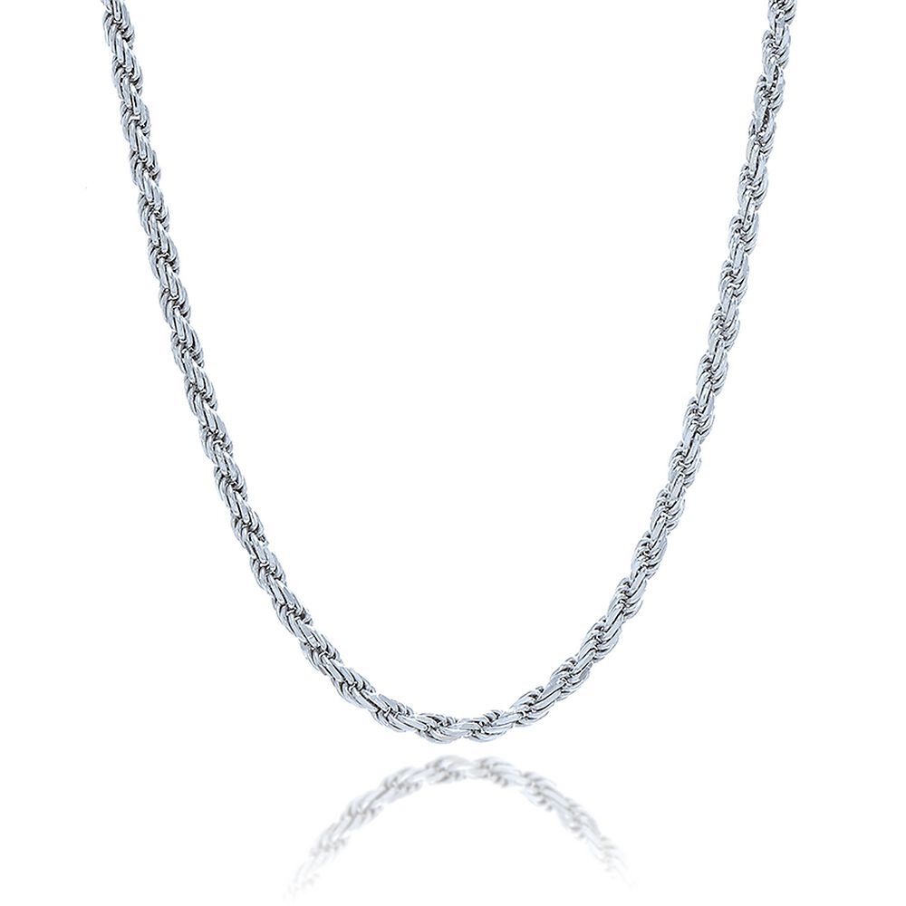 Rope Chain in Sterling Silver, 24"