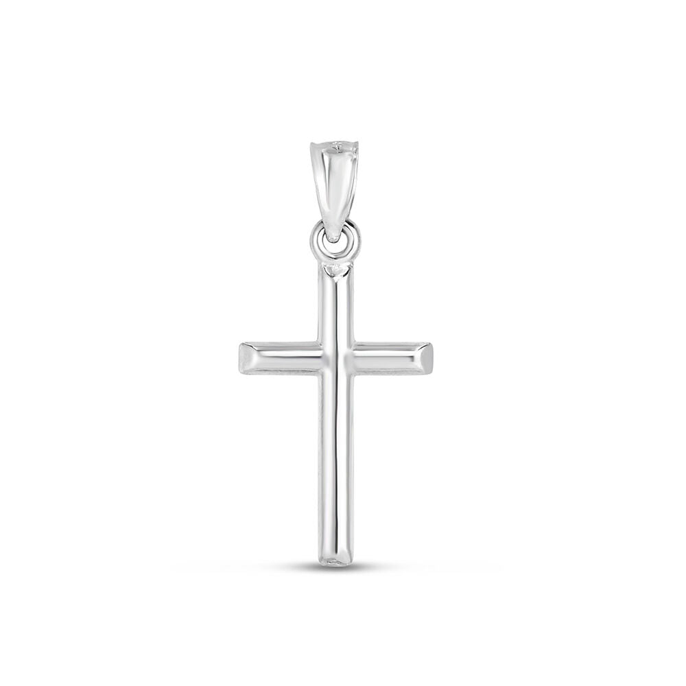 Cross Charm in 14K White Gold