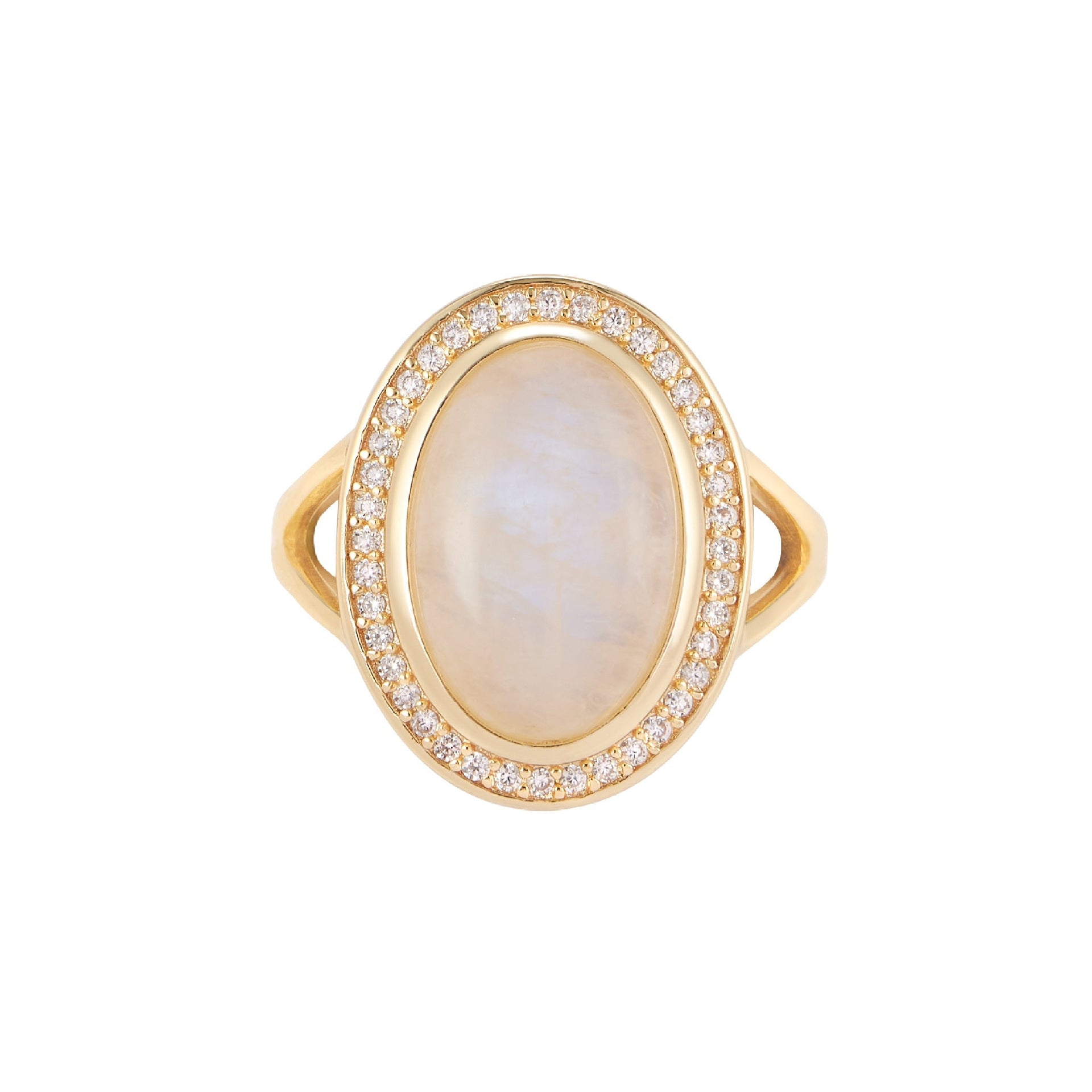 Adornia Moonstone Halo Ring 14k gold vermeil