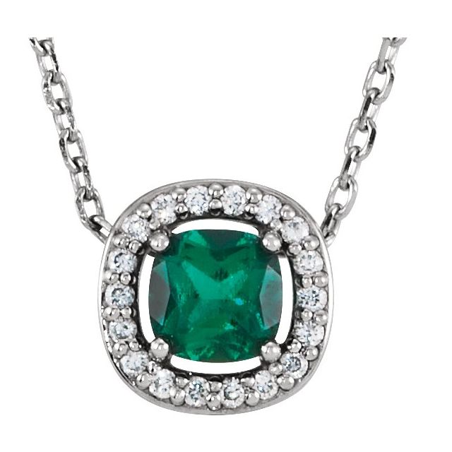 0.05Ct Emerald-Cut Lab-grown and Natural Diamond Necklace in 14K Yellow Gold
