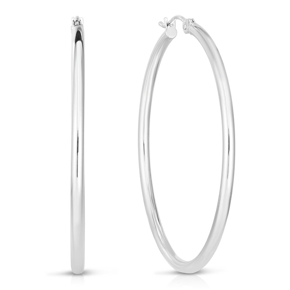 Hoop Earrings in 14K White Gold