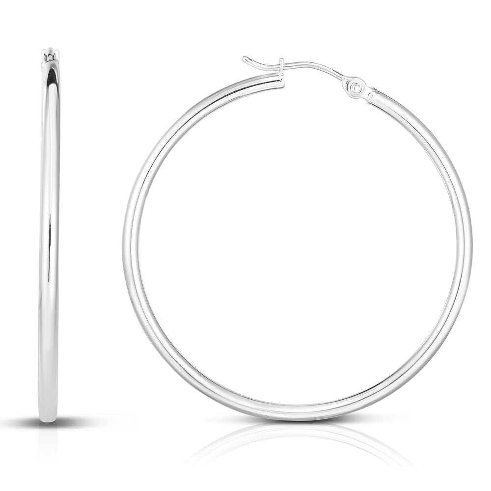 Hoop Earrings in 14K White Gold