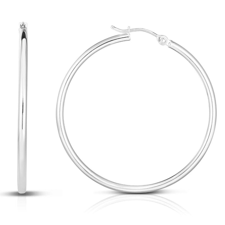 Hoop Earrings in 14K White Gold