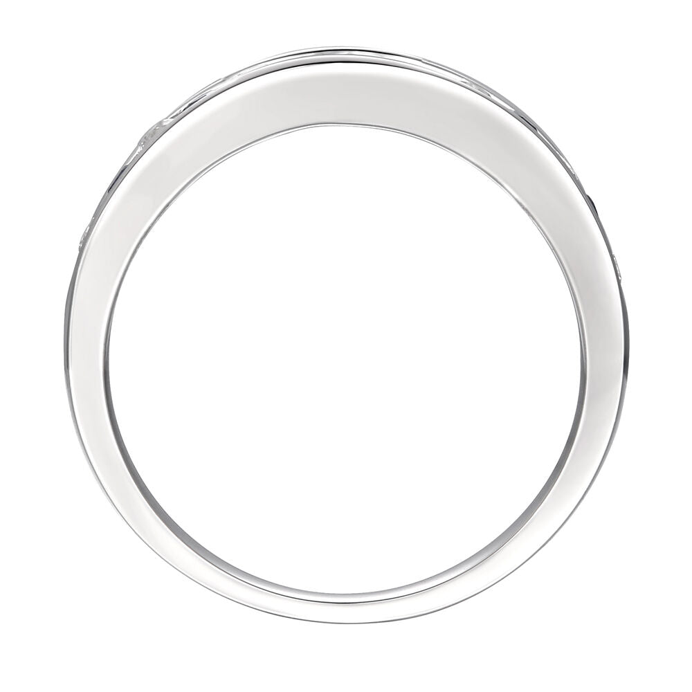 Blue Sapphire Ring with Diamonds in 14K White Gold (1/5 ct. tw.)