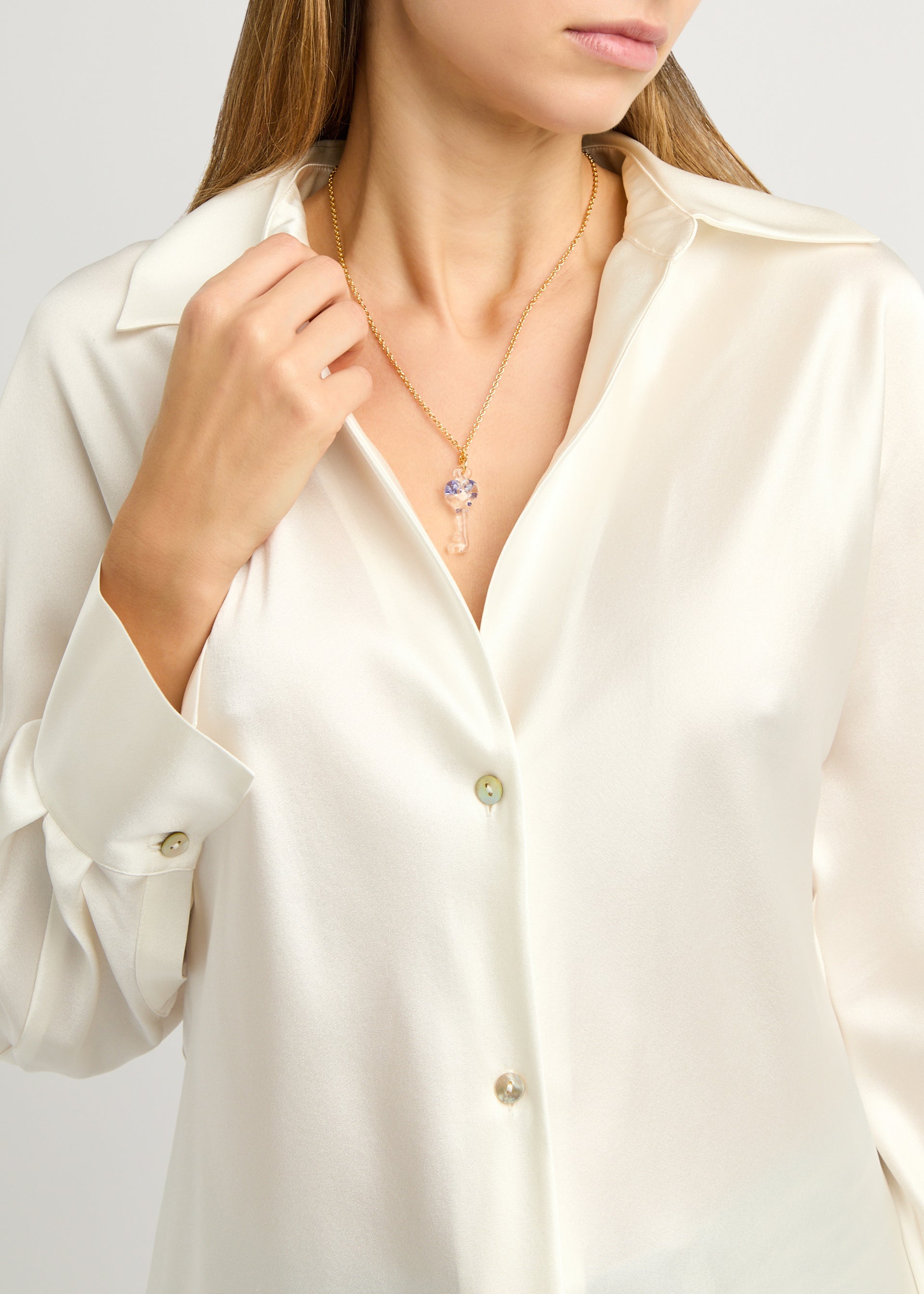 Key 18kt gold-plated necklace