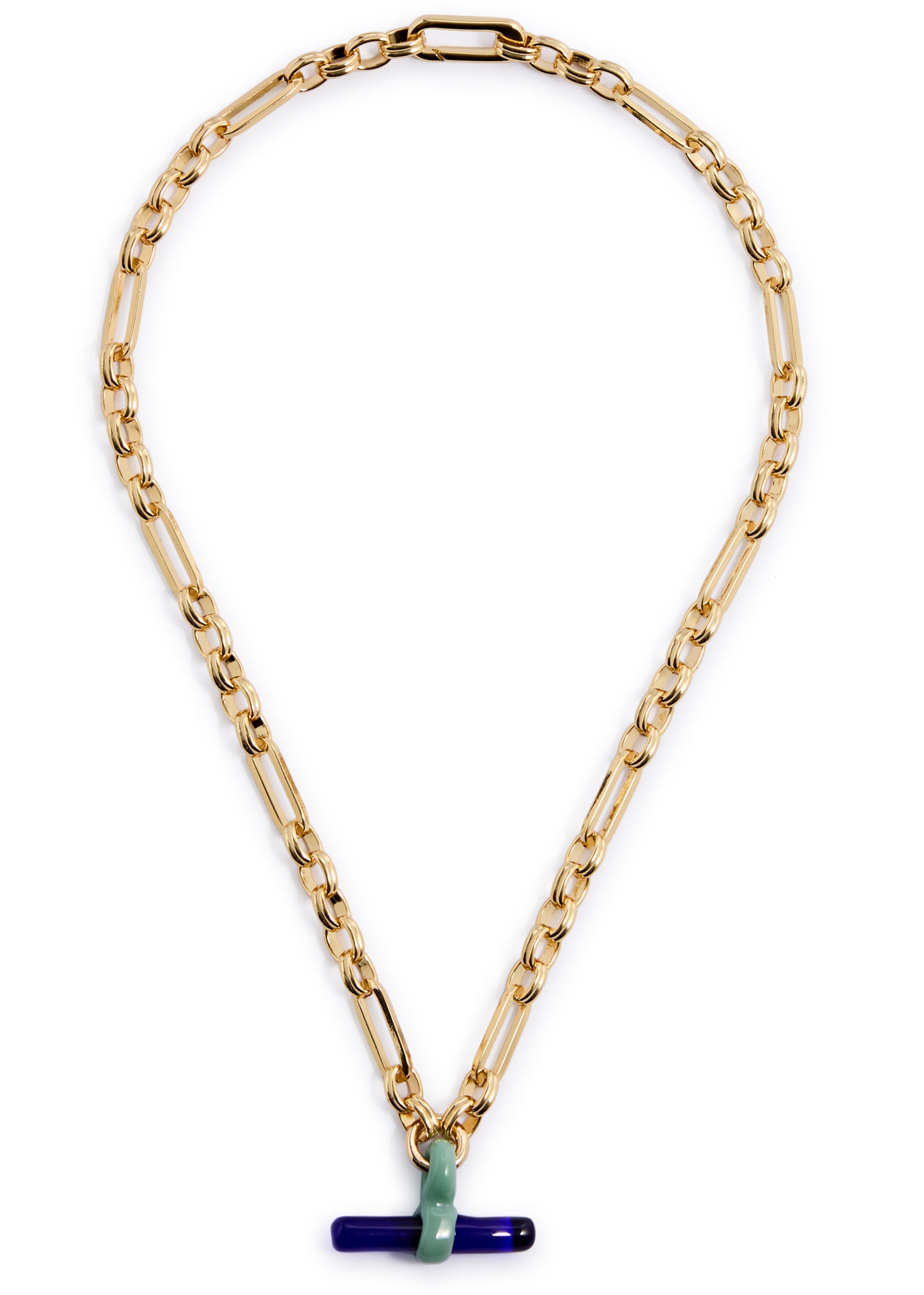T-bar 18kt gold-plated necklace
