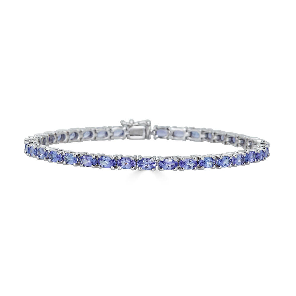 Tanzanite Line Bracelet in Sterling Silver