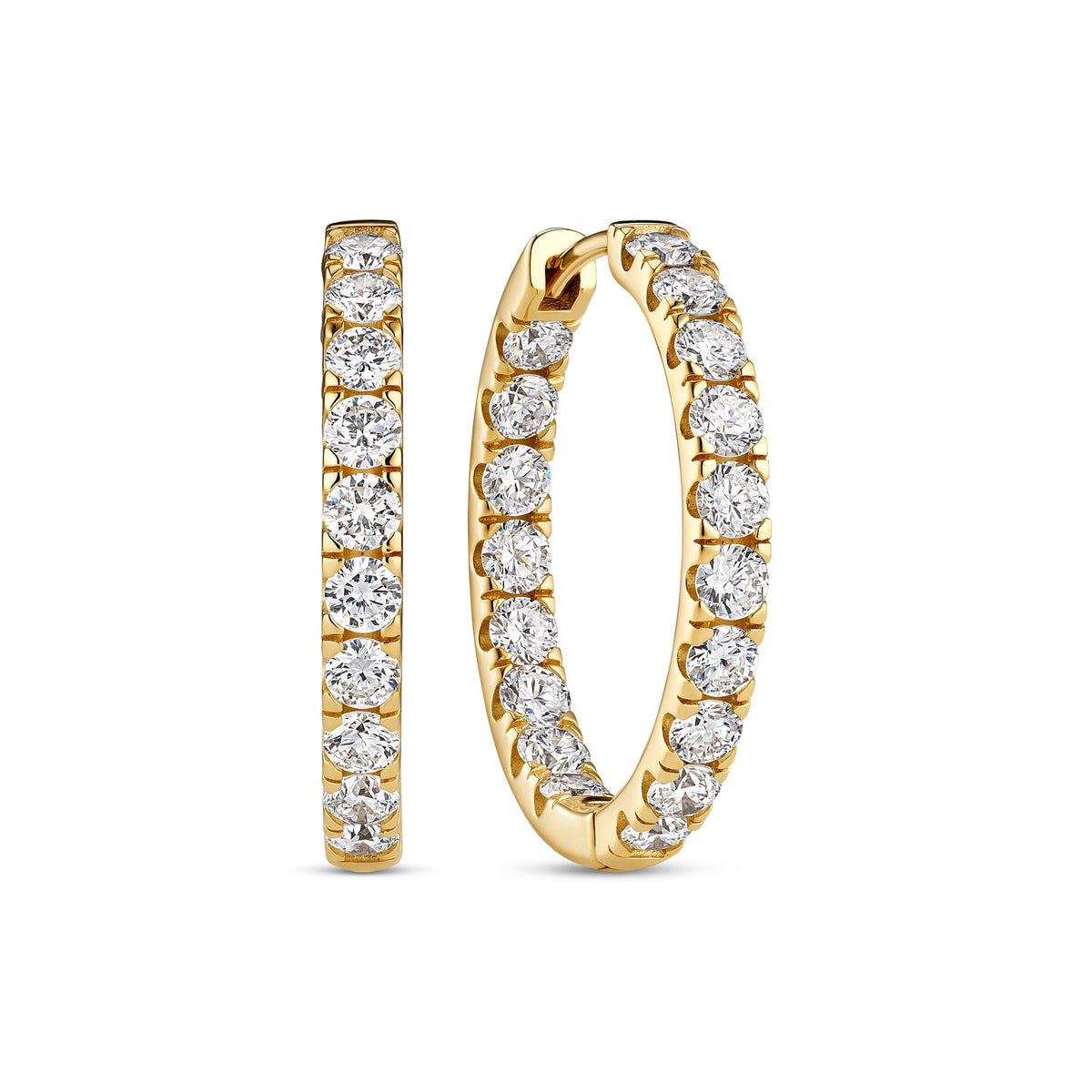 Earrings Alba Eternity - 14k yellow gold or white gold 2.16 ct TW G-H VS lab-grown diamonds