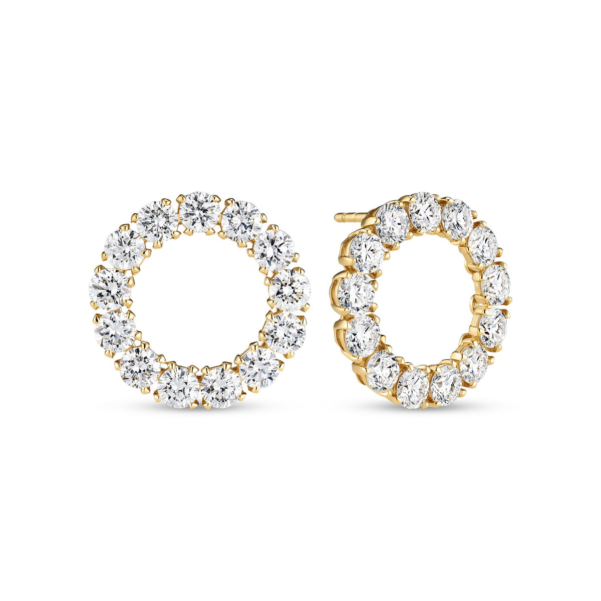 Earrings Bellina - 14k yellow gold or white gold, 1.80-2.60 ct TW G-H VS lab-grown diamonds