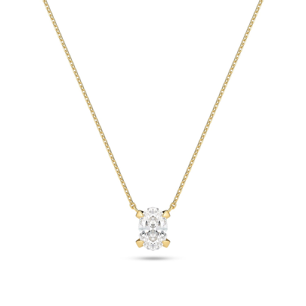 Necklace Grace Oval Solitaire - 14k yellow gold or white gold 0.75 ct TW G-H VS lab-grown diamond