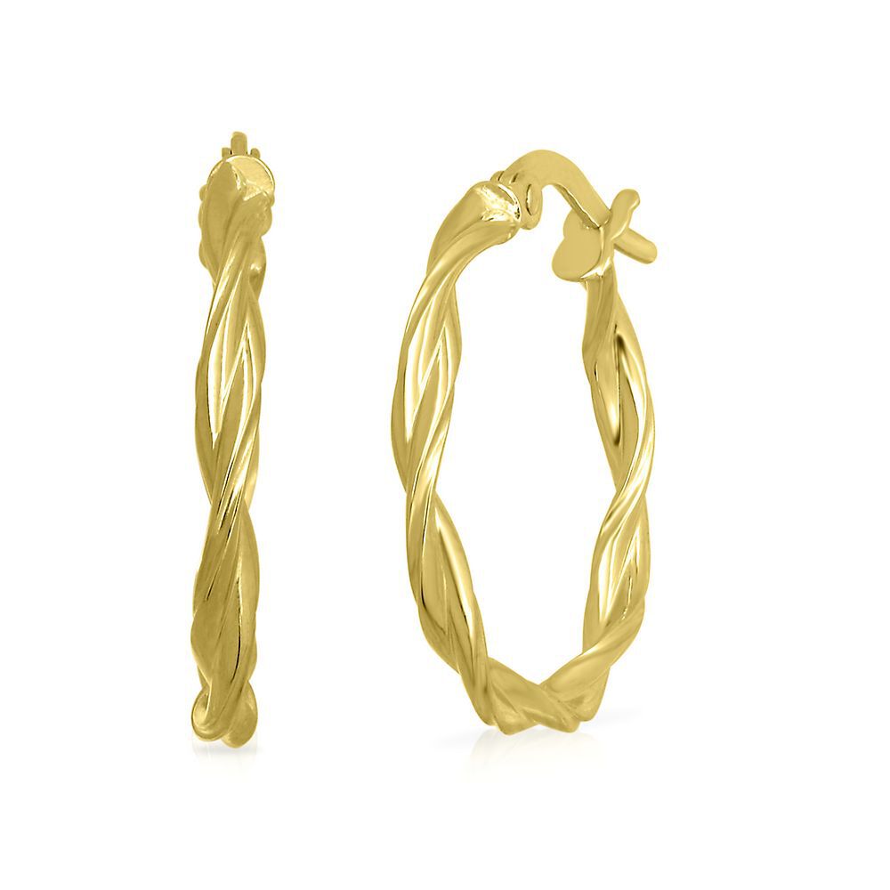 Twist Hoop Earrings in 14K Yellow Gold