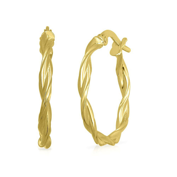 Twist Hoop Earrings in 14K Yellow Gold
