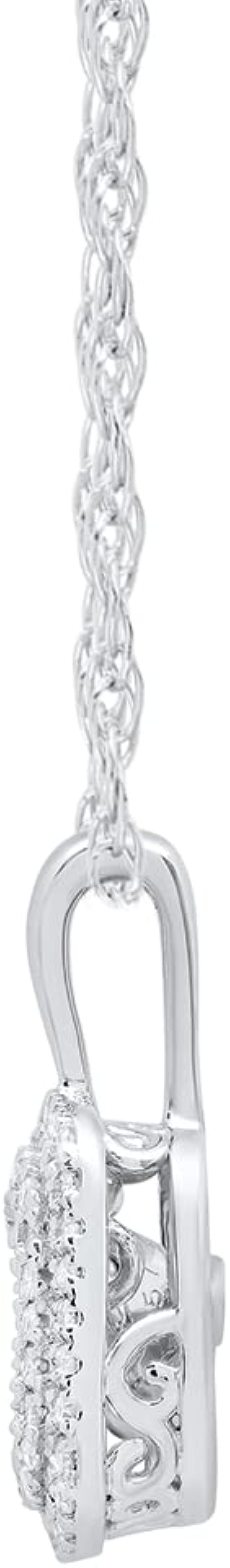 Dancing Diamond Beloved Brilliance Pendant Necklace in 925 Sterling Silver (1/5 ct) with 18 Inch Chain