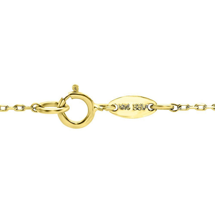 Sideways Cross Necklace in 14K Yellow Gold