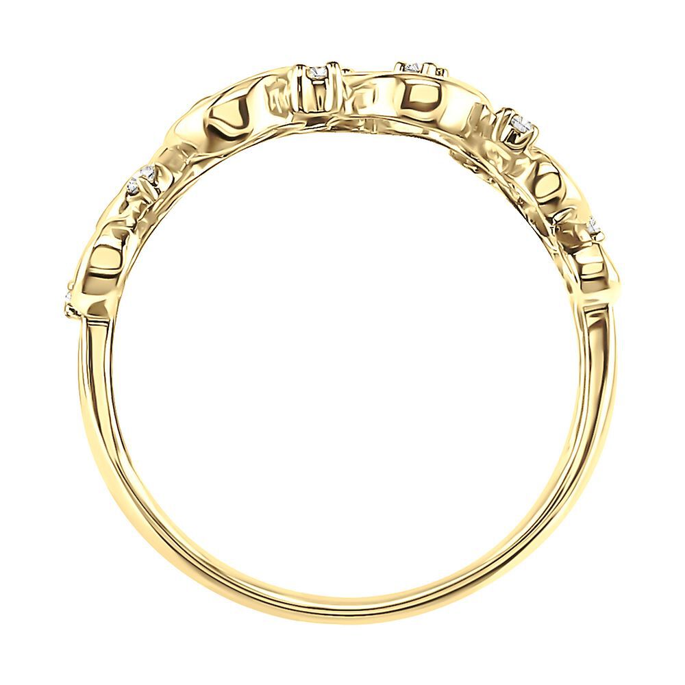 1/10 ct. tw. Diamond Swirl Ring in 10K Yellow Gold