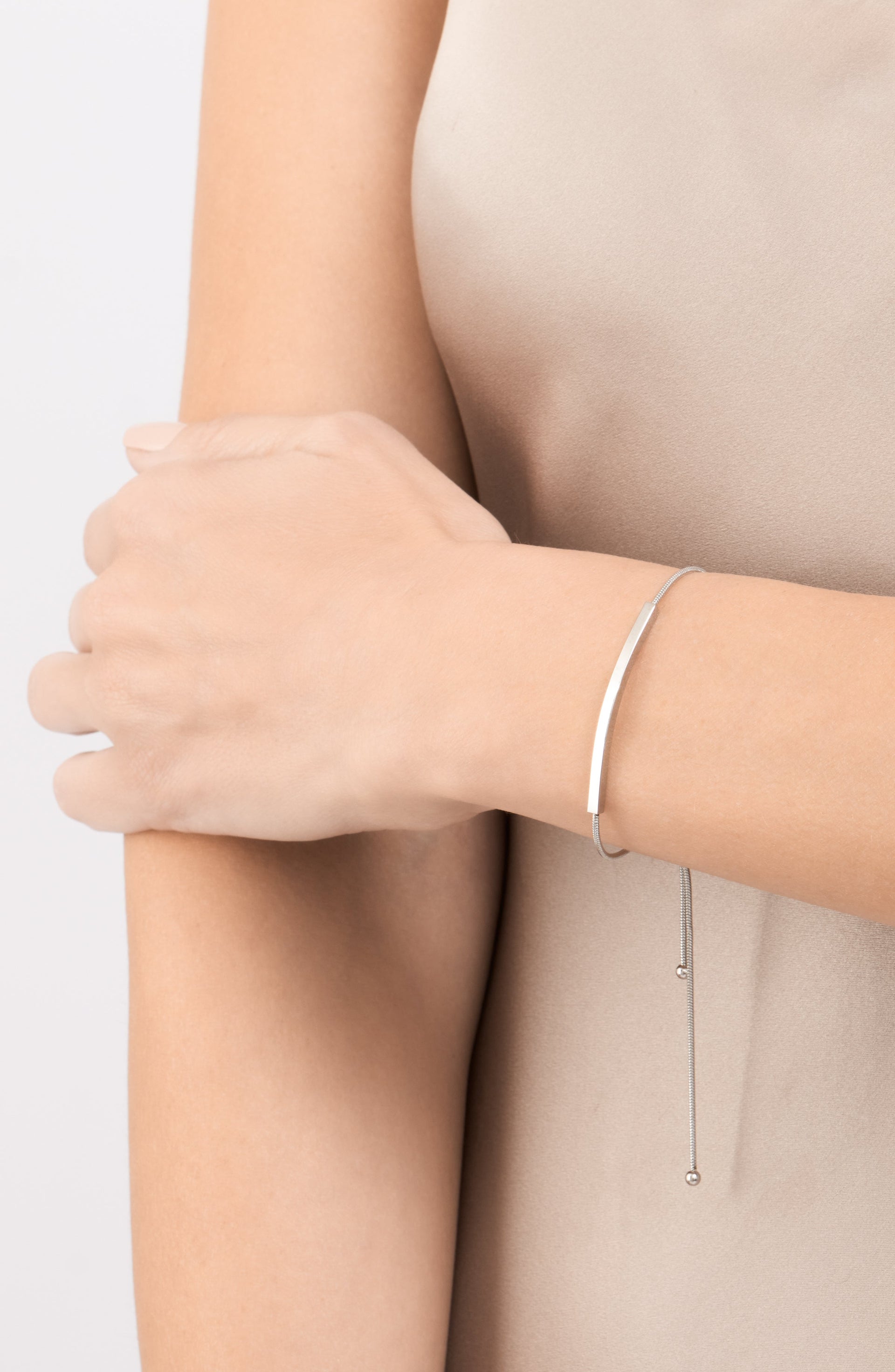 Adornia Bar Lariat Bracelet silver