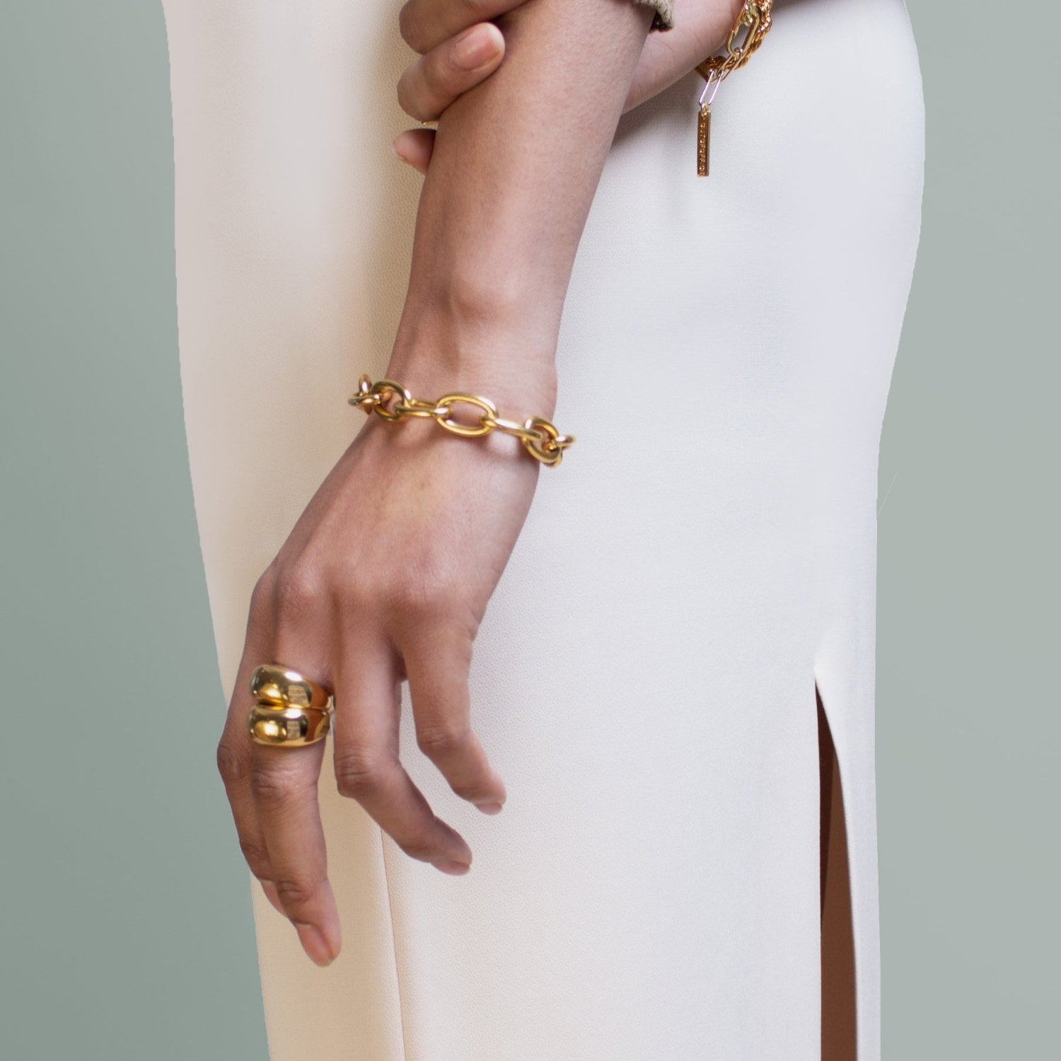 Gold Chain Modern Statement Chunky Bracelet