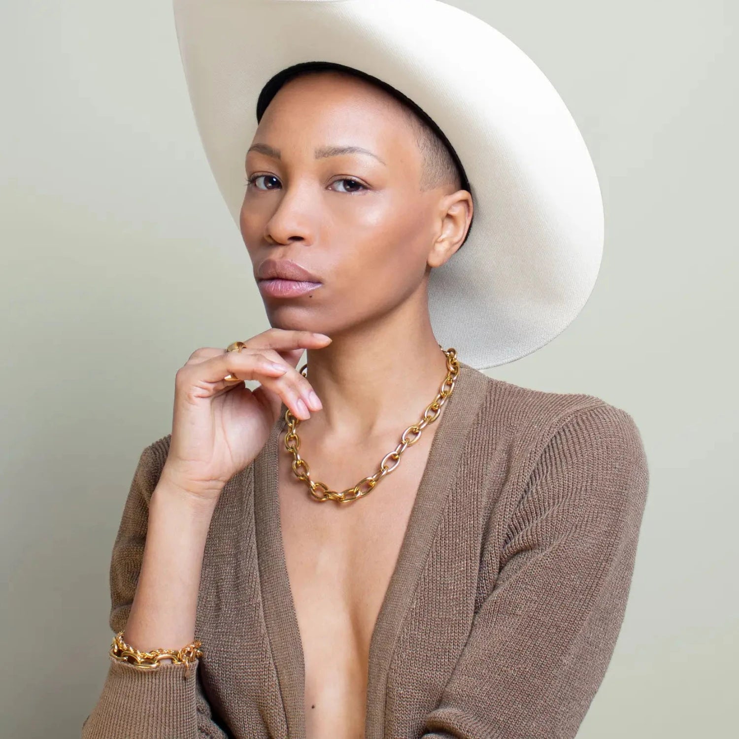 Nineteen Ninety Nine Gold Bracelet And Necklace Statement Set