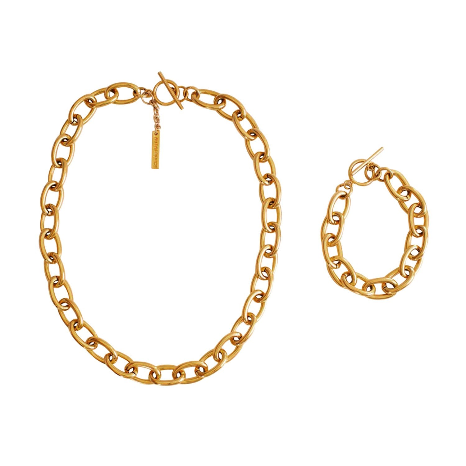 Nineteen Ninety Nine Gold Bracelet And Necklace Statement Set