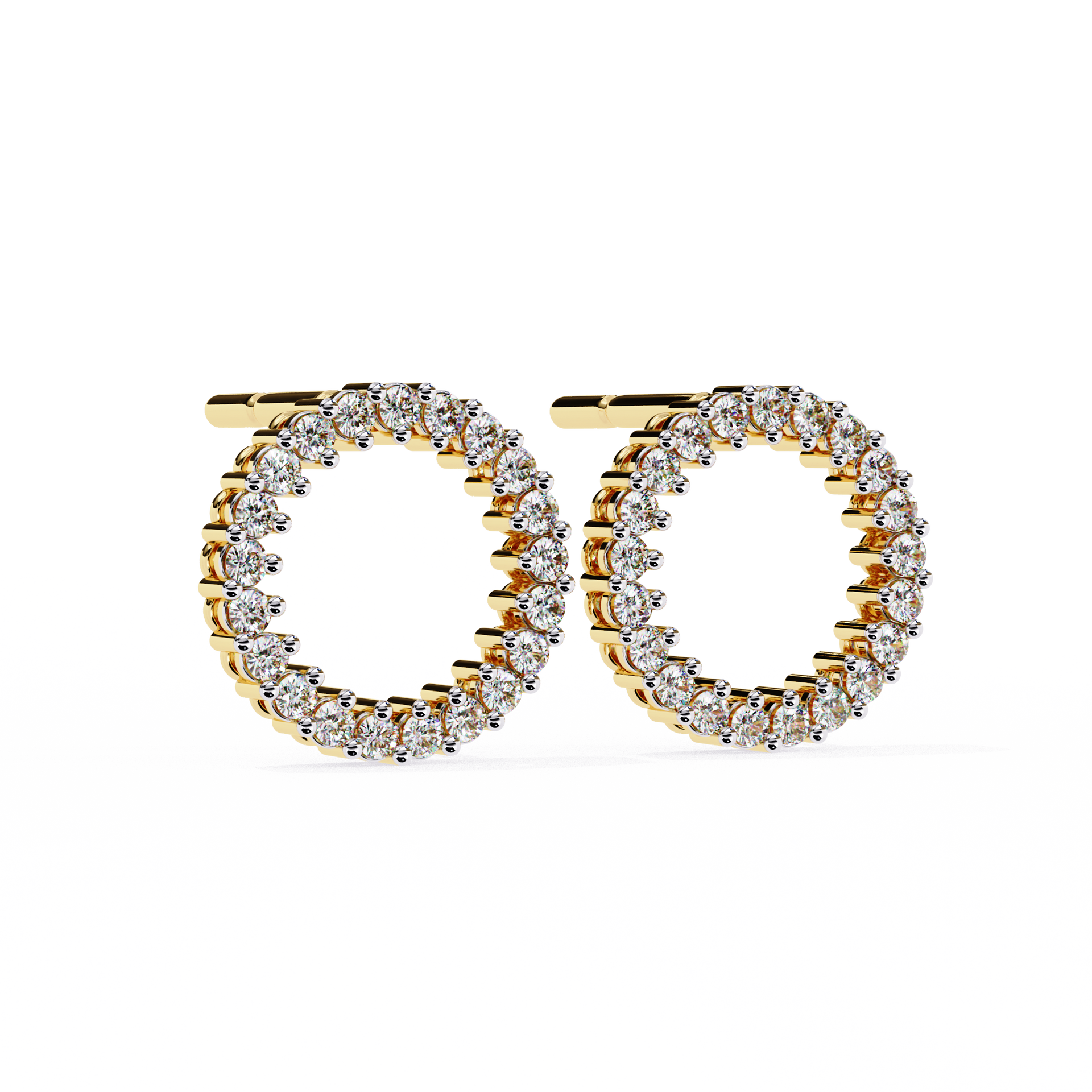 Round-Cut Lab-grown Diamond Antique Earrings in 10K White Gold