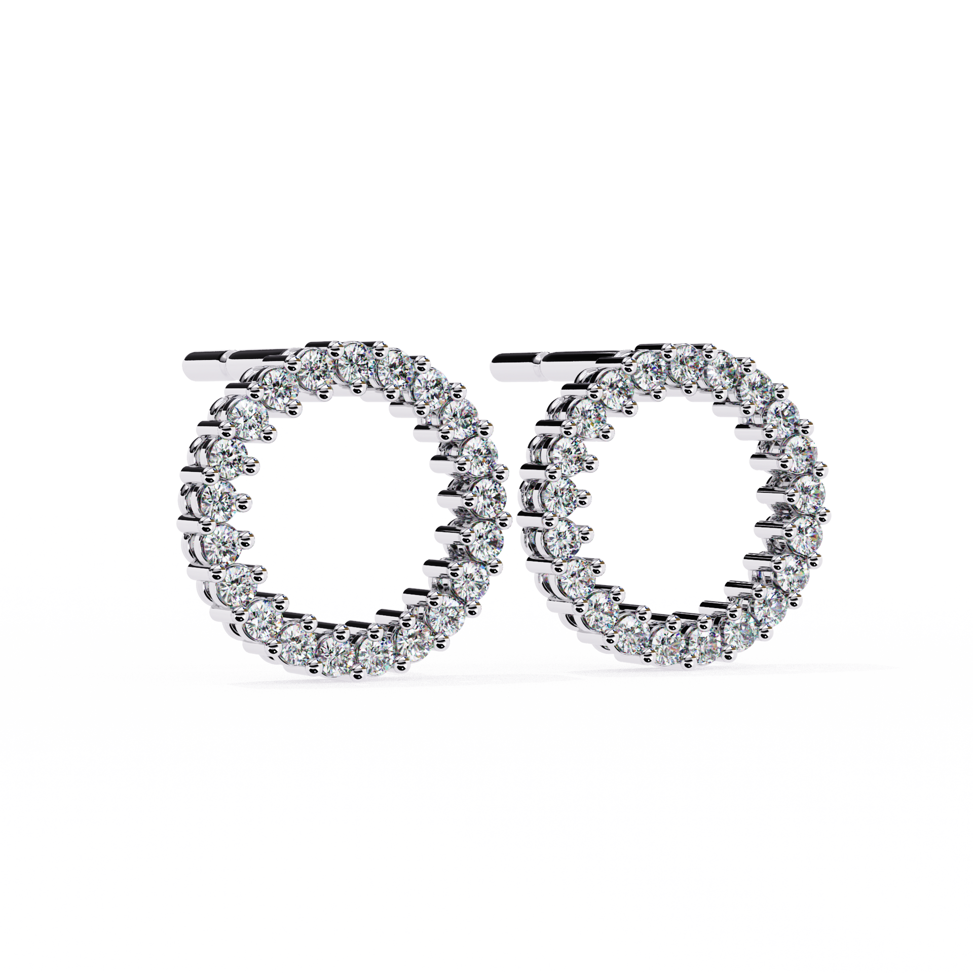 Round-Cut Lab-grown Diamond Antique Earrings in 10K White Gold