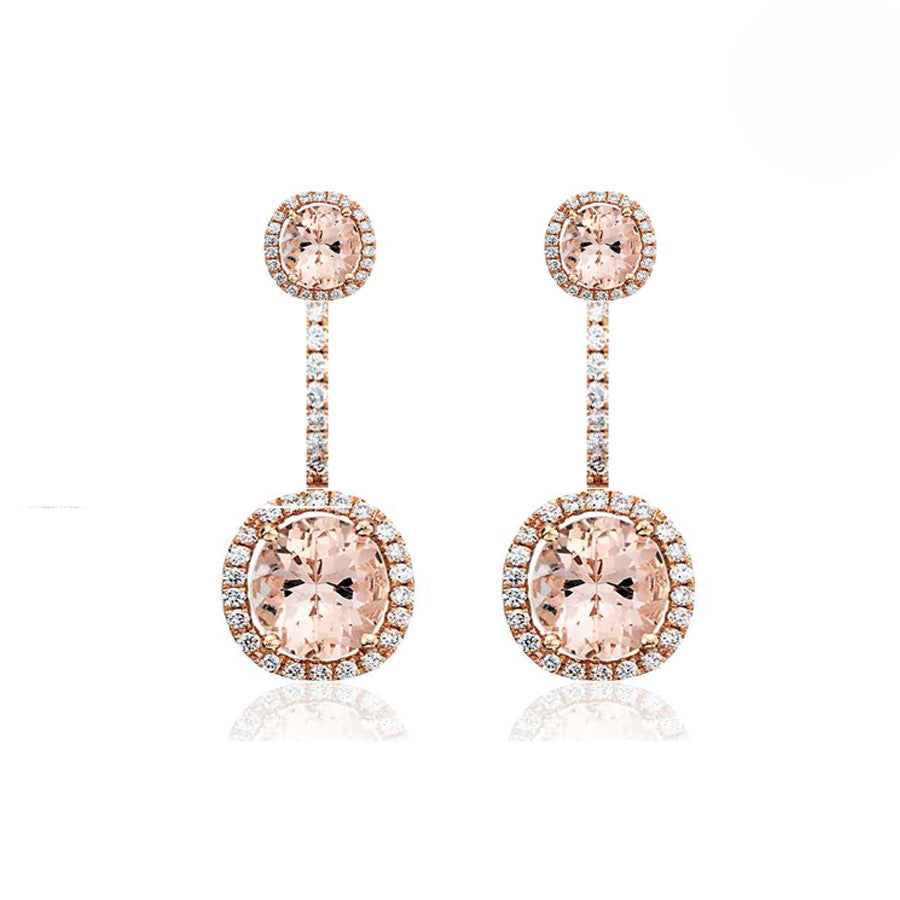 Rose Gold Morganite Drop Earrings