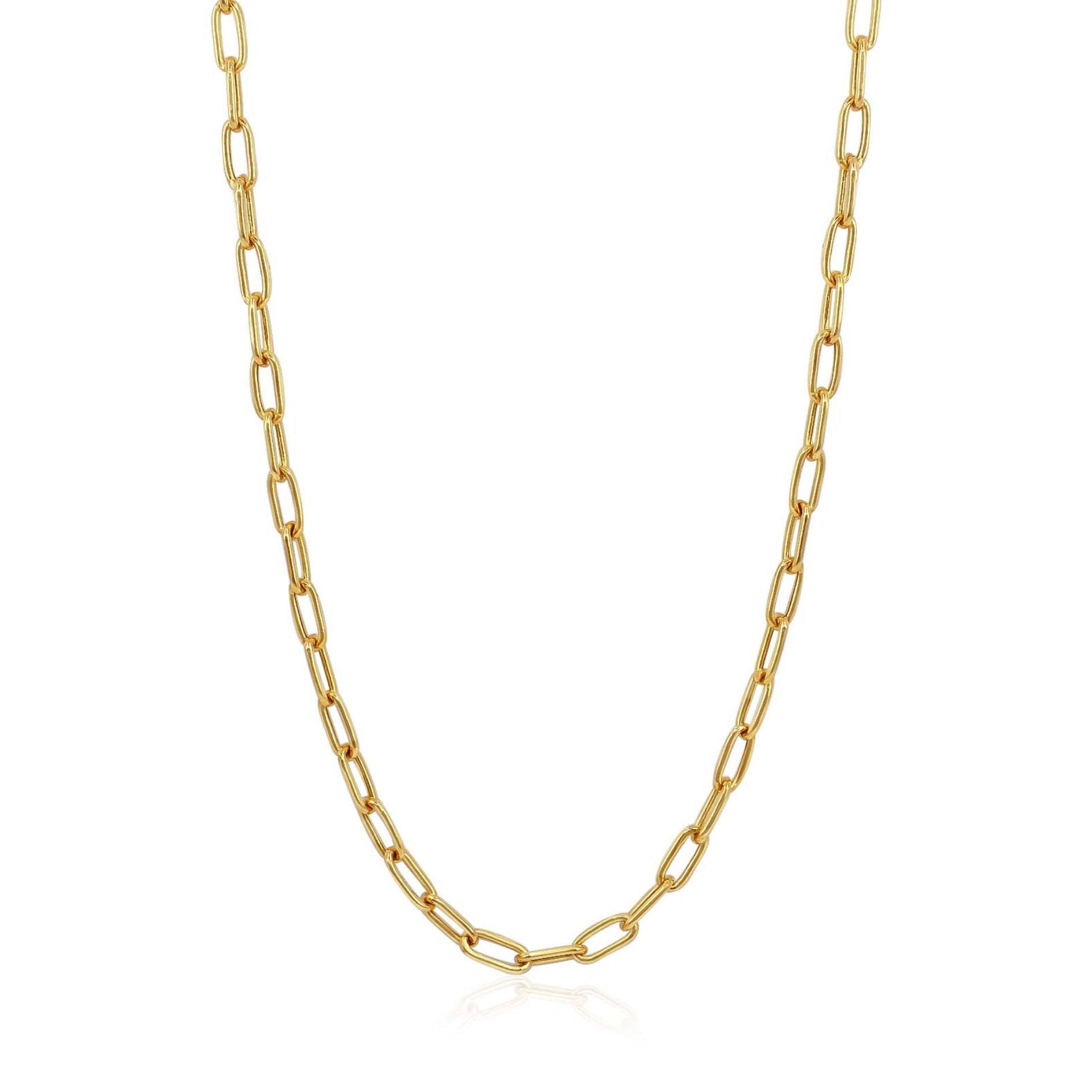 Gold Small Paperclip Charm Chain Necklace