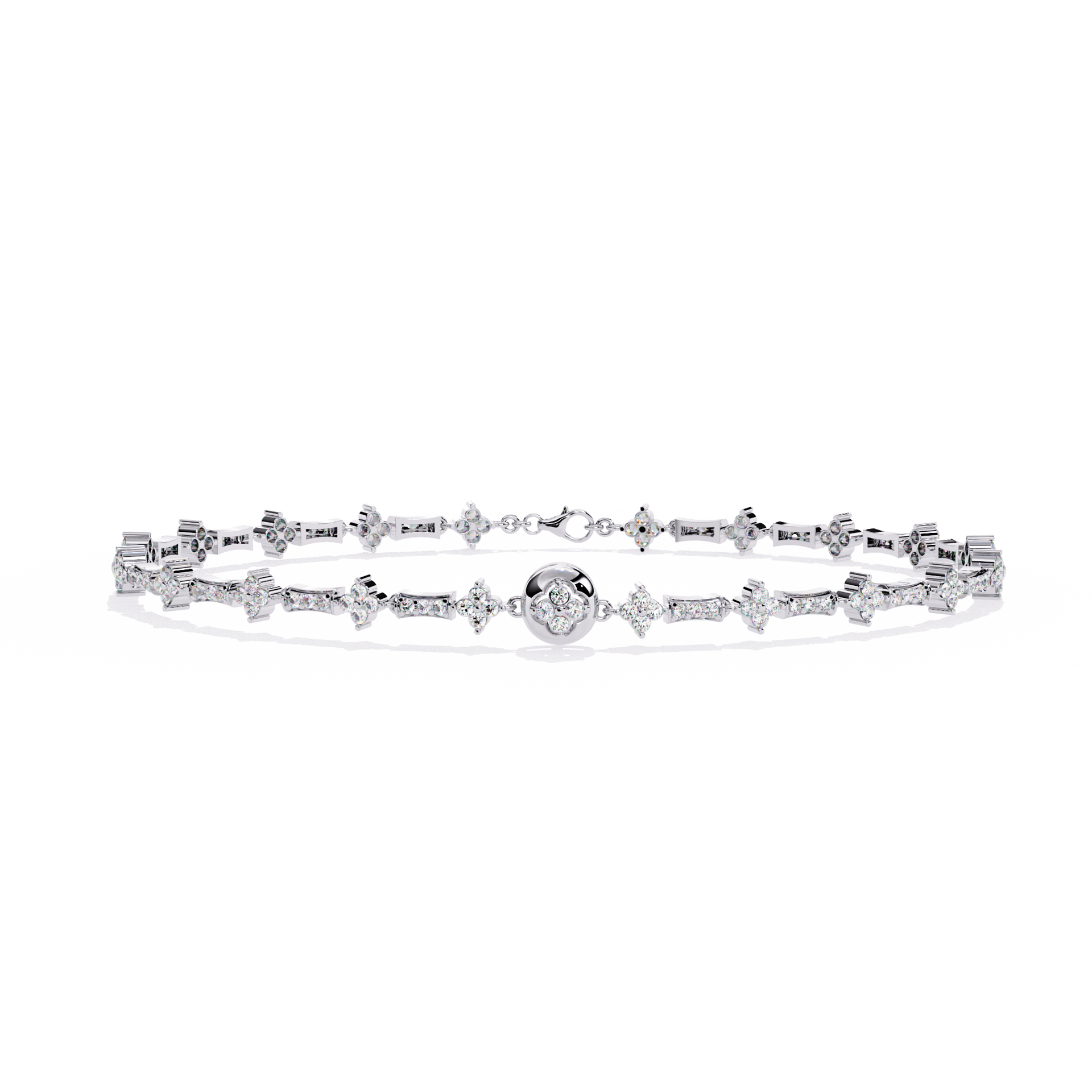 Round-Cut Lab-grown Diamond Tennis Bracelet in 10K White Gold