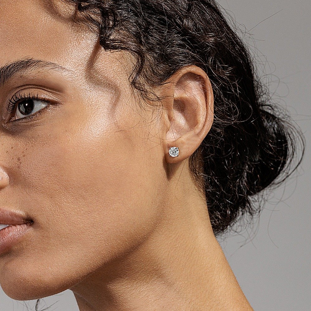 1 and 1/4 CT Round Natural Diamond Studs -  - Aureus Boutique