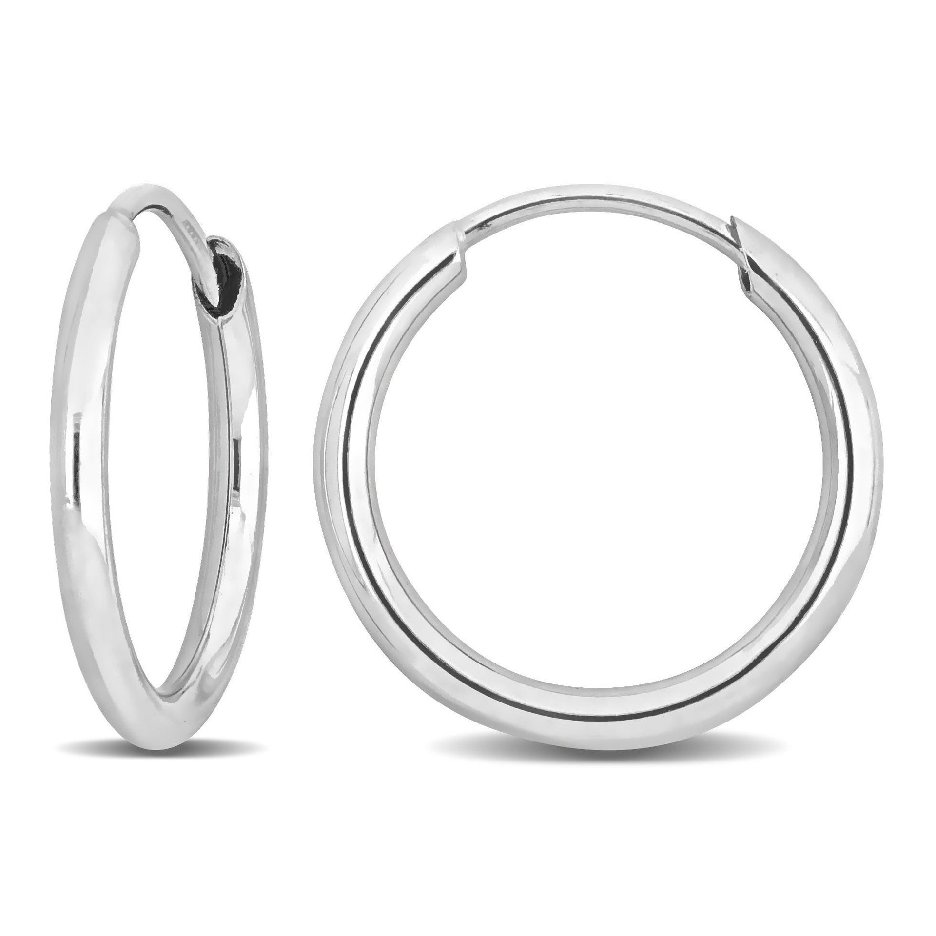 Mimi & Max 13mm Hoop Earrings in 14k White Gold