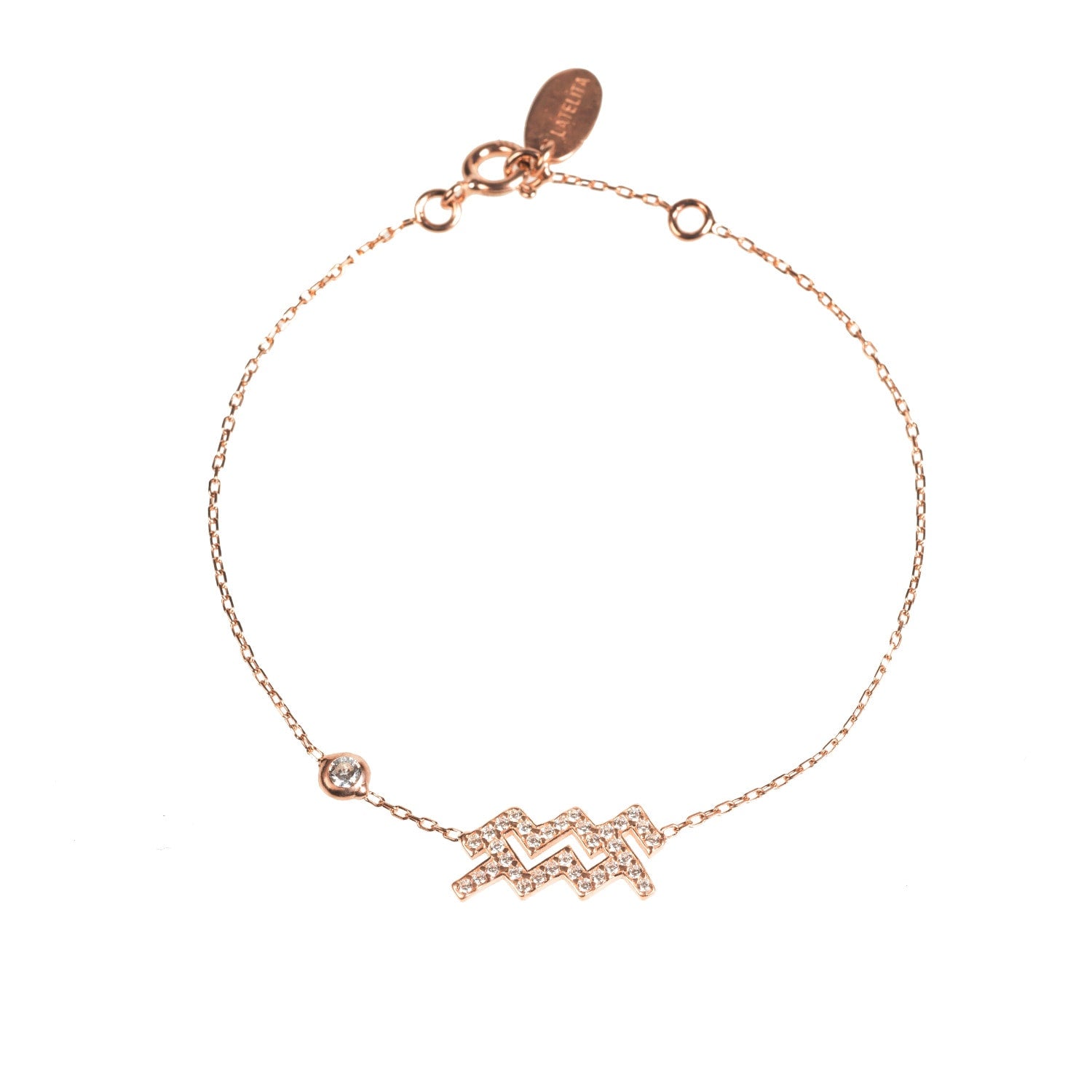 Zodiac Horoscope Star Sign Bracelet Aquarius Rosegold
